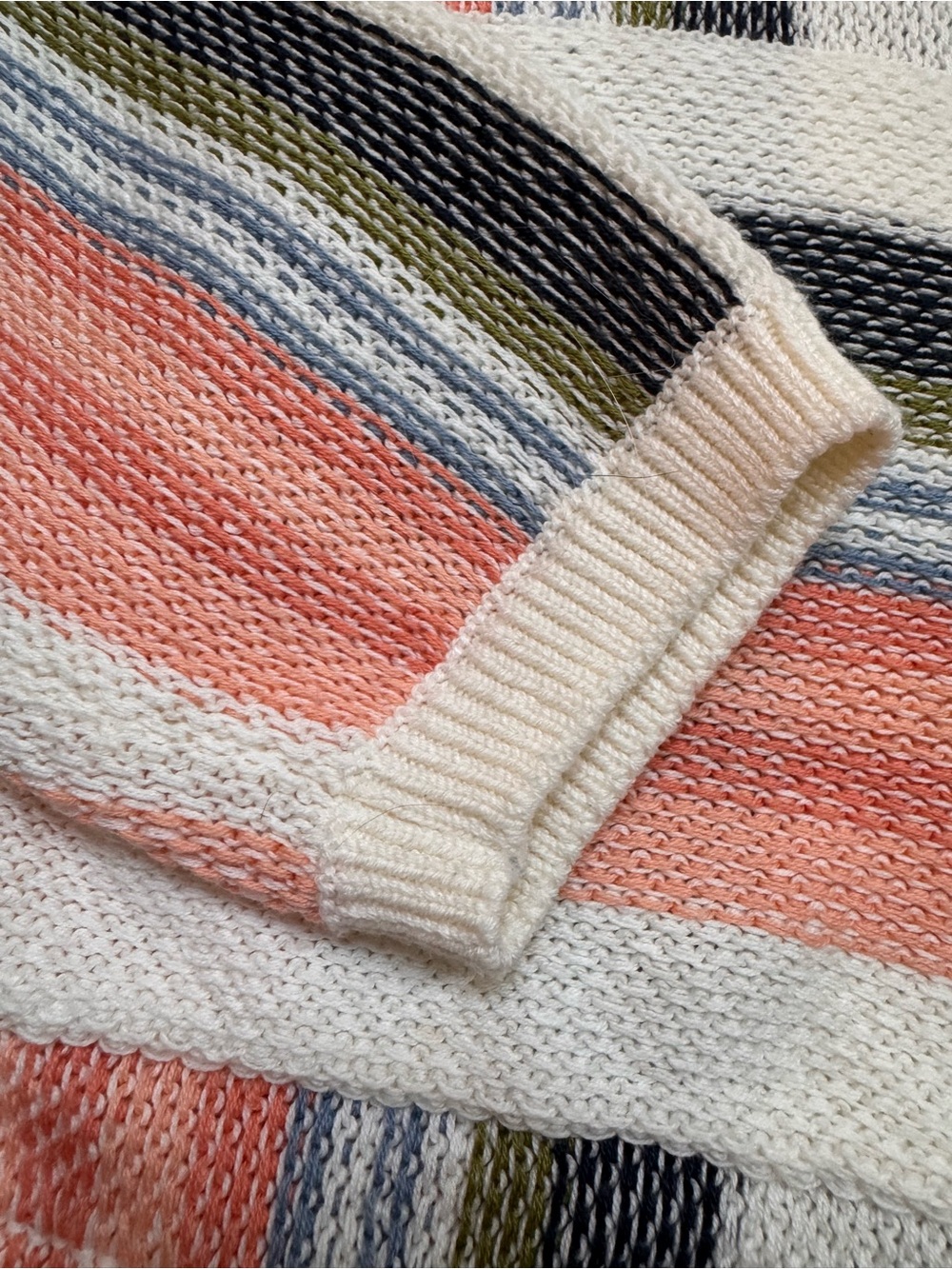 O'Neill Striped Hooded Beach Coverup in Coral, Navy & Cream - Picture 4 of 13